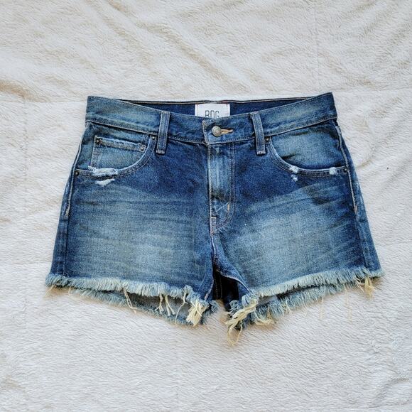 UO BDG Blue Jean Shorts Distressed Cut-Off Hem - Picture 1 of 4